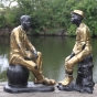 Bronzeskulptur "Jazz Musiker-Duo"