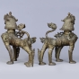 Bronzeskulptur "Chinesische Fu-Hunde" als 2-teiliges Set