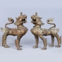 Bronzeskulptur "Chinesische Fu-Hunde" als 2-teiliges Set