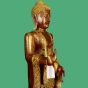 Buddhafigur aus Holz in Rot/Gold, Abhaya-Mudra, 180cm