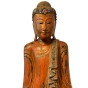 Buddhafigur aus Holz in Orange/Gold, Varada-Mudra, 174cm