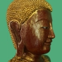 Buddhafigur aus Holz in Rot/Gold, Abhaya-Mudra, 180cm