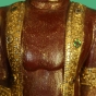 Buddhafigur aus Holz in Rot/Gold, Abhaya-Mudra, 180cm