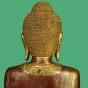 Buddhafigur aus Holz in Rot/Gold, Abhaya-Mudra, 180cm