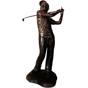 Bronzeskulptur "Golfer nach dem Schlag"