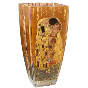 Goebel Glasvase "Der Kuss", 30cm, eckig von Gustav Klimt