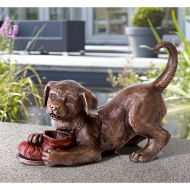 Edition Strassacker Bronzeskulptur "Hund, spielend"