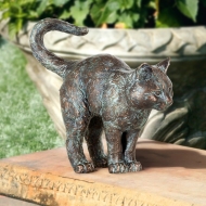 Edition Strassacker Bronzeskulptur "Stehende junge Katze"