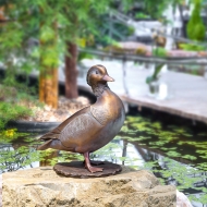 Edition Strassacker Bronzeskulptur "Mandarin-Ente"