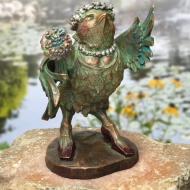 Edition Strassacker Bronzeskulptur "Die Braut: die Amsel"