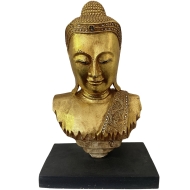 Buddha-Büste aus Holz - Mandalay Stil