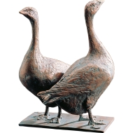 Edition Strassacker Bronzeskulptur "Zwei Gänse" von Hans Nübold