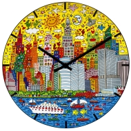 Porzellanuhr "My New York City Sunset" von James Rizzi