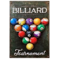 Metall - Wandbild "Billard Turnier"