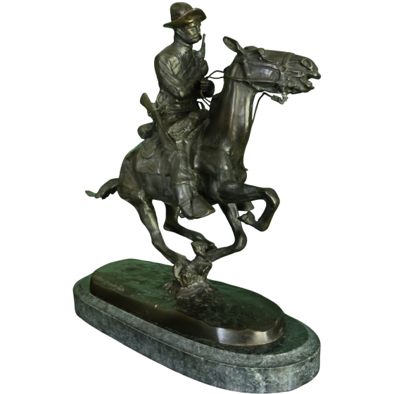 Bronzeskulptur "Trooper of the Plains" von Frederic Remington