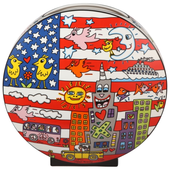 Goebel Vase "Living in the USA" von James Rizzi