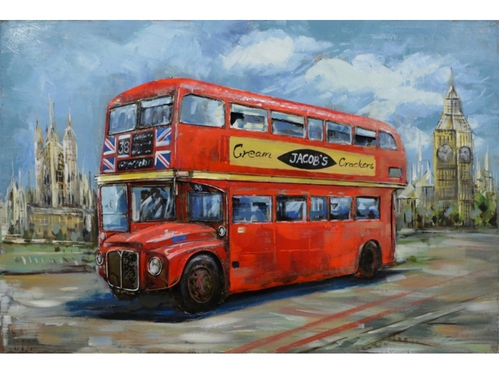 Metall - Wandbild "Doppeldeckerbus - London - Routemaster"